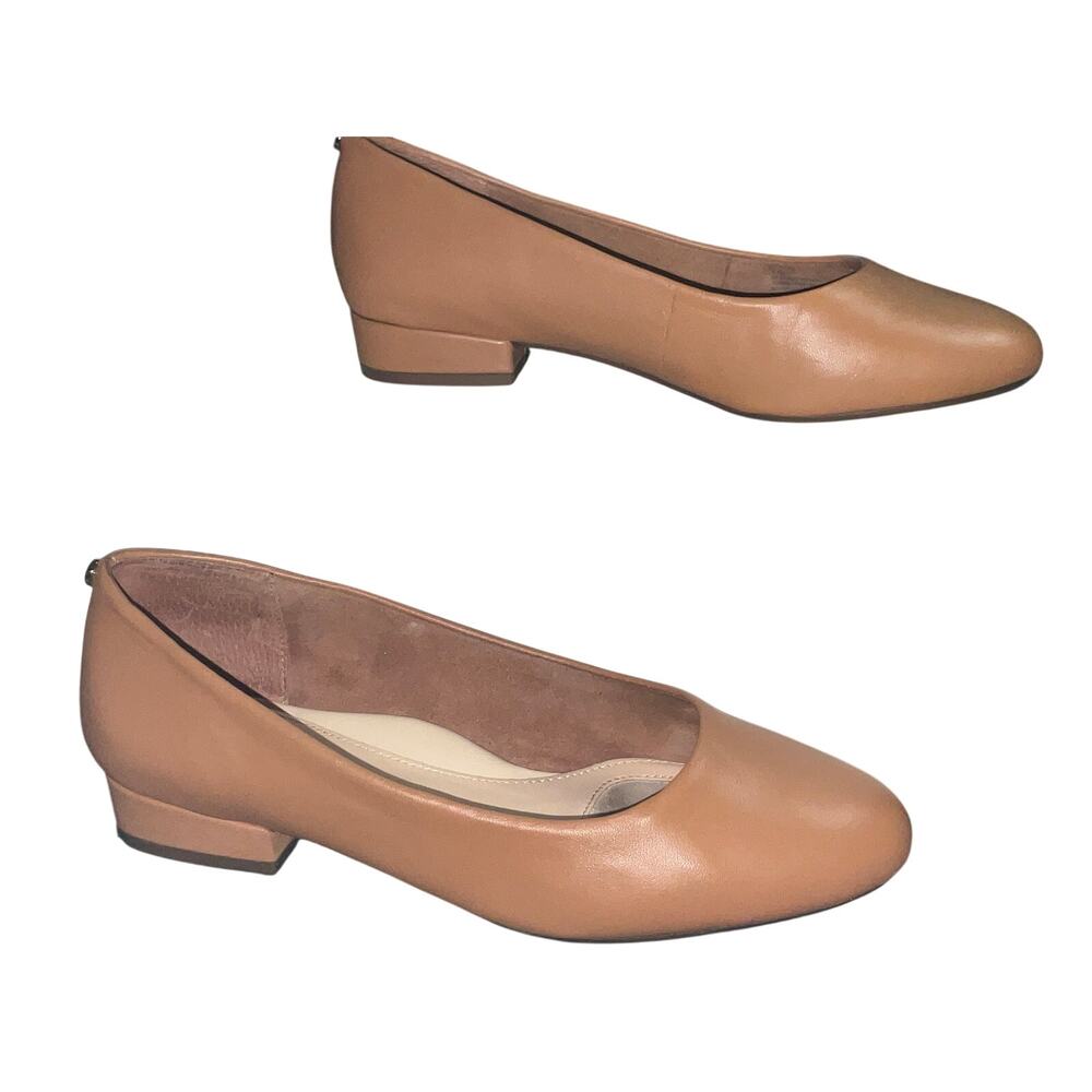 Alex Marie Balletcore Leather Almond Toe Ballet Flats Camel Nude EUC 8.5M